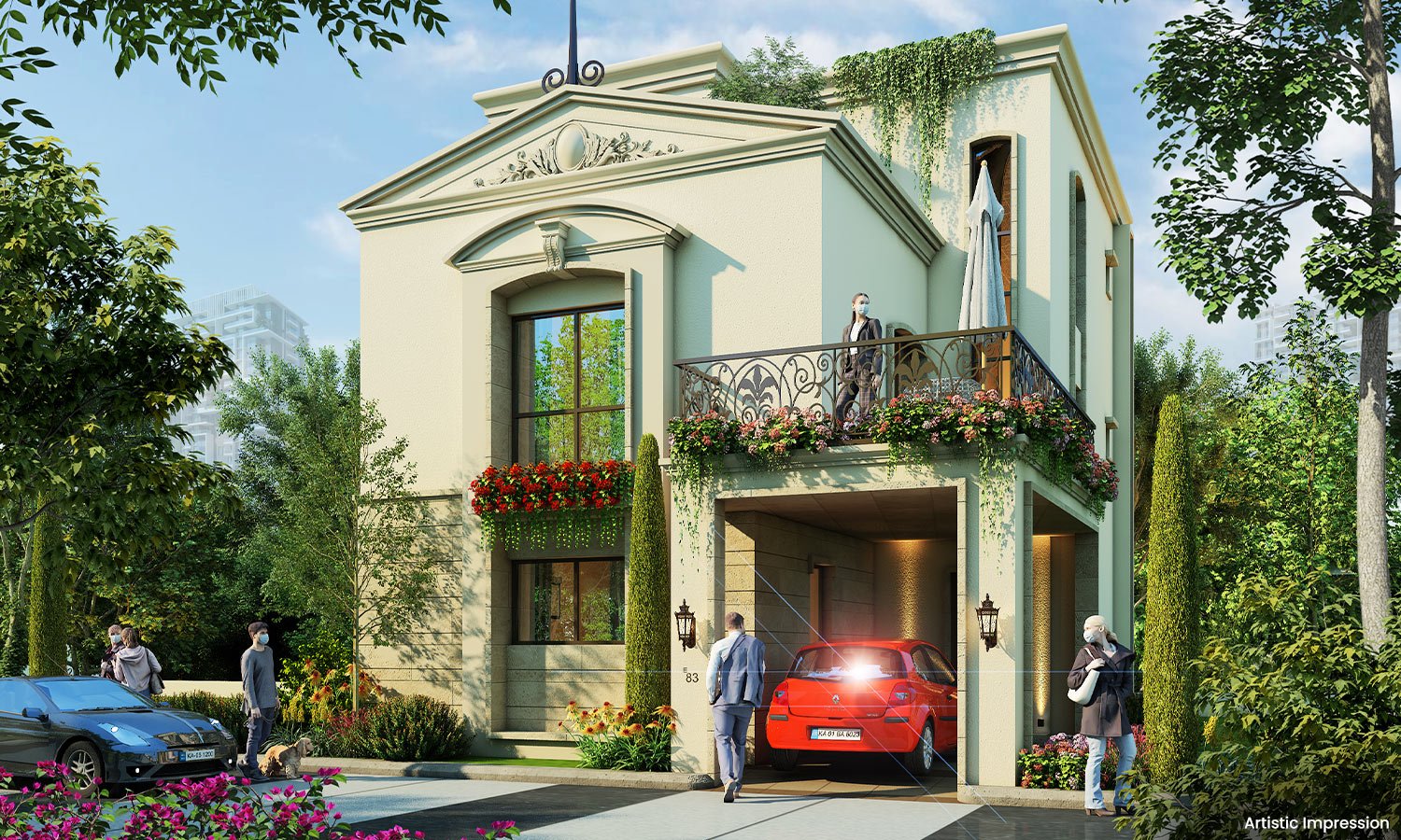 Landscaping and green areas at Atco La Vivant