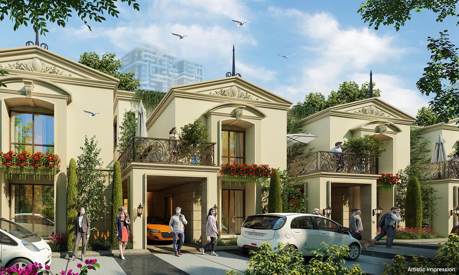 Aerial view of Atco La Vivant township